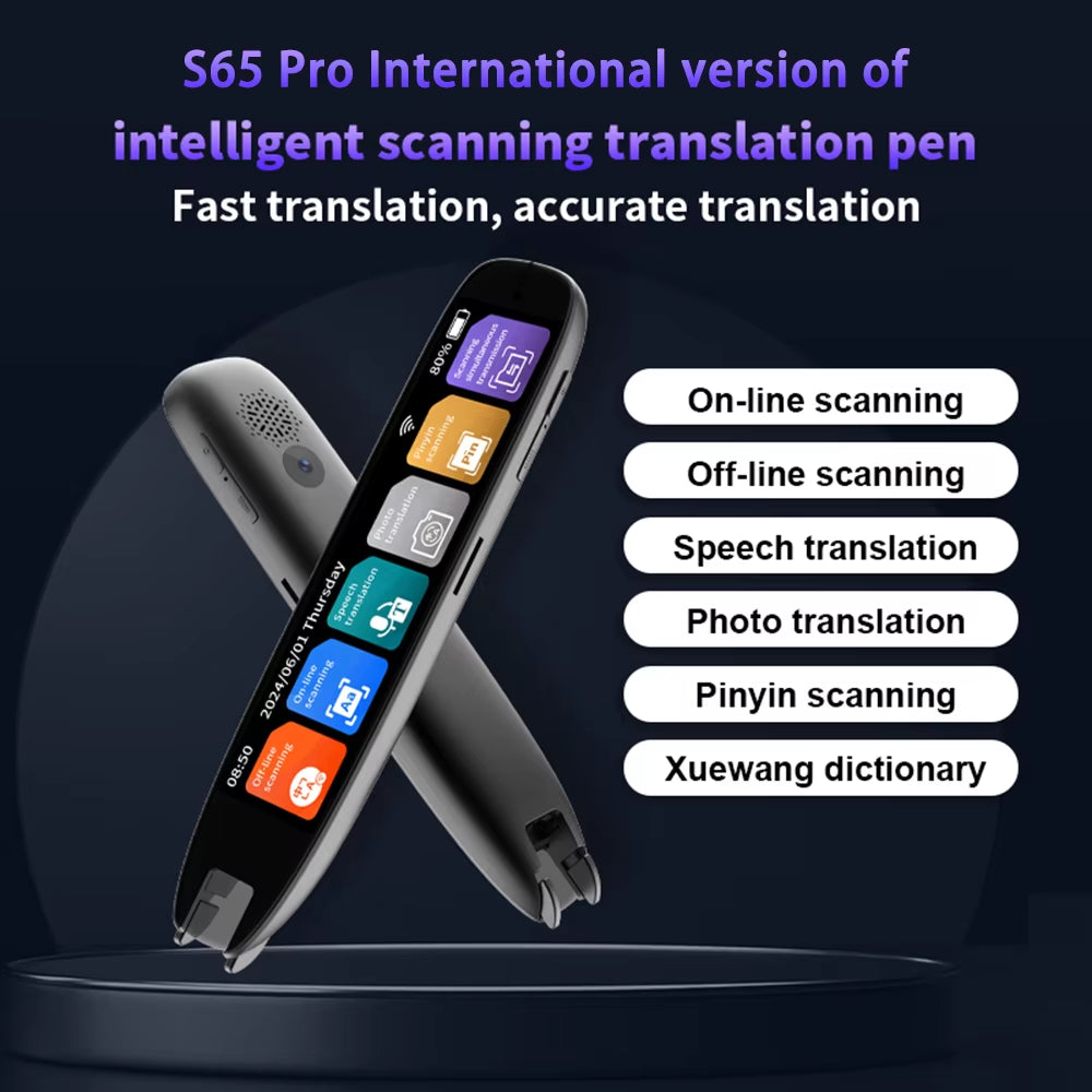 S60 Pro 3.7'' Touchscreen Translation Pen - 142 Languages, Scan & Read with WiFi/Bluetooth