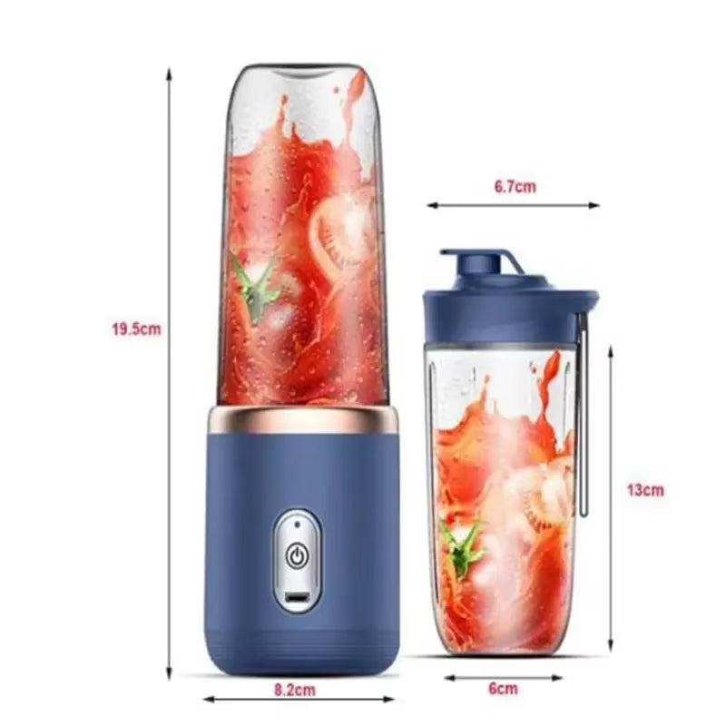 1Pc Blue/Pink Portable Small Electric Juicer Stainless Steel Blade Cup Juicer Fruit Automatic Smoothie Blender Kitchen Tool