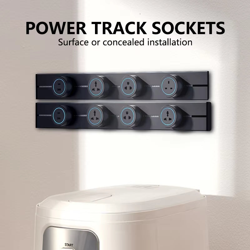 Power Track Socket Home Appliances Electric Plug Adapte Outlet UK US AU EU Standard Wall Sockets with Usb