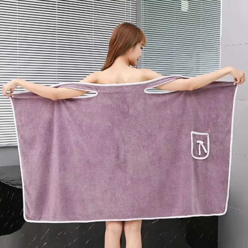 Womens Bath Towels Girls Wearable 140*85Cm Fast Drying Bathing Beach Spa Bathrobes Wash Clothing, Shower Bath and Gym Towel