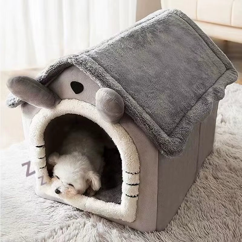 Soft Pet Bed Tent House Dog Kennel Cat Bed Indoor Warm Dog House with Removable Cushion Suitable for Small Medium Large Pets