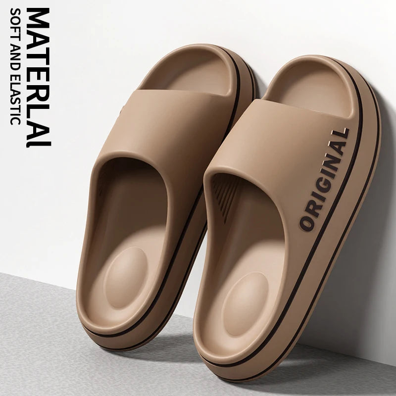 Feslishoet Women Letter Slippers Beach Slides Solid Color Mens Thick Sole Indoor Bathroom Anti Slip Shoes Summer Couple Sandals